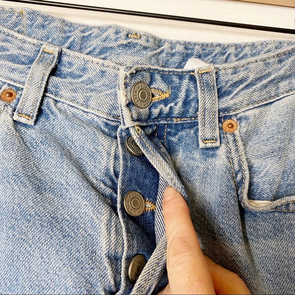 H&M | Boyfriend Low Waist Ripped Jeans Button Fly Straight Leg Sz. 26 - Picture 7 of 10